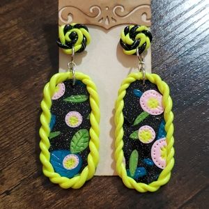 Statement earrings, boho, dangle earrings, black